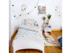 CIELO - Parure De Lit Coton Motif Arc-en-Ciel Housse De Couette 140x200cm + Taie D'Oreiller -Herman Miller Magasin linge de lit 15885779