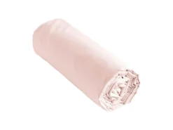 SAMIA - Drap Housse 200x200cm Coton Coloris Barbe à Papa