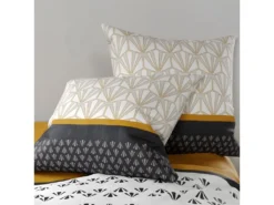 Housse De Couette 220x240 Cm + 2 Taies D'oreiller Carrées 100% Coton 57 Fils Ryzo -Herman Miller Magasin linge de lit 16735311