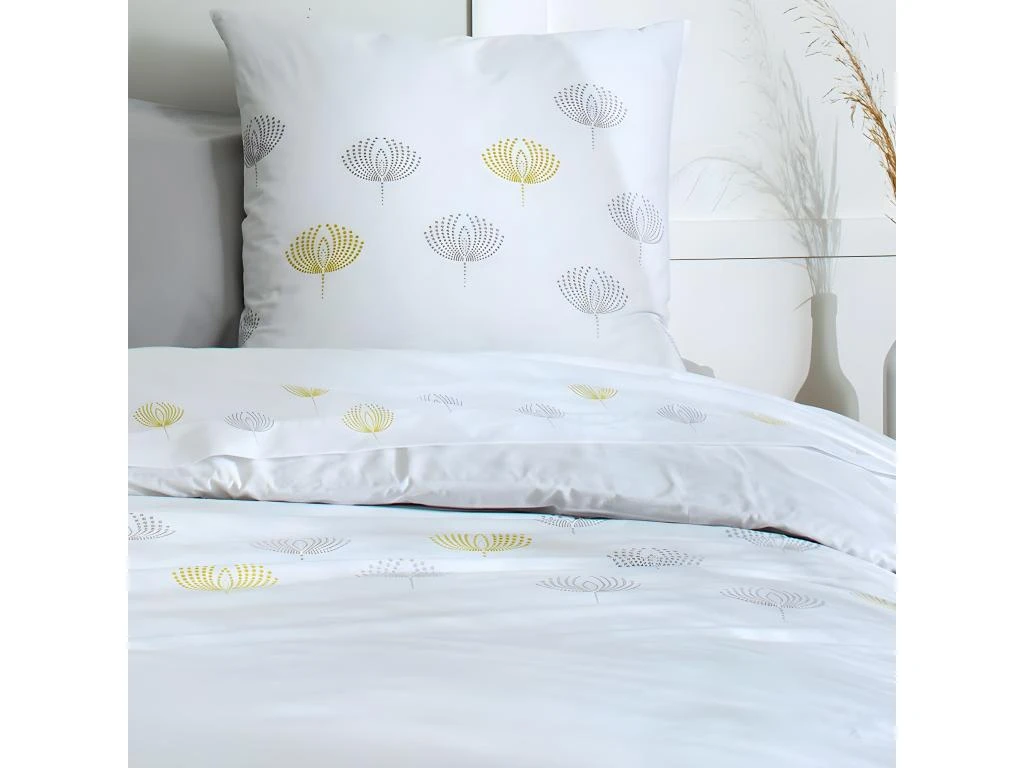 Housse De Couette 220x240 Cm + 2 Taies D'oreiller 63x63 Cm 100% Percale De Coton 80 Fils Cammy Gris 2 Housse De Couette 220x240 Cm + 2 Taies D'oreiller 63x63 Cm 100% Percale De Coton 80 Fils Cammy Gris – Image 2