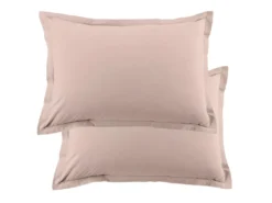 Lot De 2 Taies D'oreiller 50x70 Cm Rectangle 100% Coton 57 Fils Blush