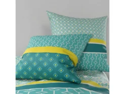 Housse De Couette 140x200 Cm + 1 Taie D'oreiller Carrée 100% Coton 57 Fils Malphy -Herman Miller Magasin linge de lit 16740209