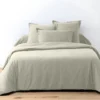 Housse De Couette 220x240 Cm + 2 Taies D'oreiller Carrées 100% Coton 57 Fils Grège
