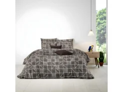 Housse De Couette 220x240 Cm + 2 Taies D'oreiller 63x63 Cm 100% Coton 57 Fils Ethnic