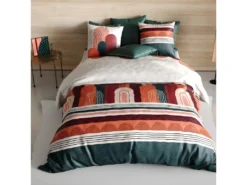 Housse De Couette 140x200 Cm + 1 Taie D'oreiller Carrée 100% Coton 57 Fils Galyo -Herman Miller Magasin linge de lit 16740403