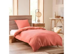 Parure De Couette "Nid D'abeille" 140 X 200 Pour Lit 1 Place - Nid D'abeille Blush