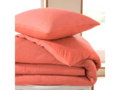 Parure De Couette "Nid D'abeille" 240 X 220 Pour Lit 2 Places 140 à 160 Cm - Nid D'abeille Blush -Herman Miller Magasin linge de lit 18879213