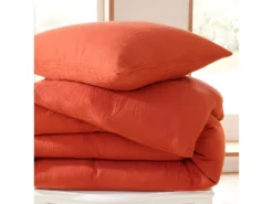 Parure De Couette "Gaze De Coton" 260 X 240 Pour Lit 2 Places "King Size" 160 à 180 Cm - Gaze De Coton Terracotta -Herman Miller Magasin linge de lit 18879245
