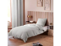 Parure De Couette "Gaze De Coton" 140 X 200 Pour Lit 1 Place - Gaze De Coton Perle