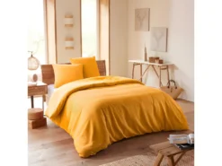 Parure De Couette "Nid D'abeille" 240 X 220 Pour Lit 2 Places 140 à 160 Cm - Nid D'abeille Curry