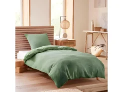 Parure De Couette "Nid D'abeille" 140 X 200 Pour Lit 1 Place - Nid D'abeille Olive