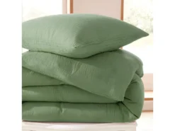 Parure De Couette "Gaze De Coton" 260 X 240 Pour Lit 2 Places "King Size" 160 à 180 Cm - Gaze De Coton Olive -Herman Miller Magasin linge de lit 18879269