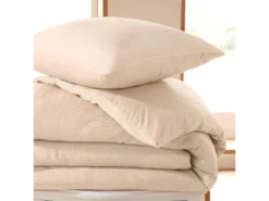 Parure De Couette "Nid D'abeille" 240 X 220 Pour Lit 2 Places 140 à 160 Cm - Nid D'abeille Naturel -Herman Miller Magasin linge de lit 18879287