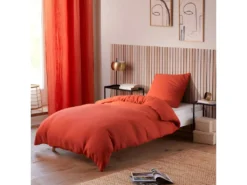 Parure De Couette "Gaze De Coton" 140 X 200 Pour Lit 1 Place - Gaze De Coton Terracotta