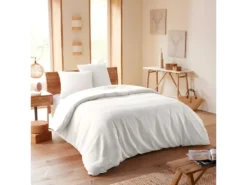 Parure De Couette "Nid D'abeille" 260 X 240 Pour Lit 2 Places "King Size" 160 à 180 Cm - Nid D'abeille Neige