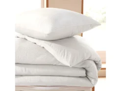 Parure De Couette "Nid D'abeille" 260 X 240 Pour Lit 2 Places "King Size" 160 à 180 Cm - Nid D'abeille Neige -Herman Miller Magasin linge de lit 18879435