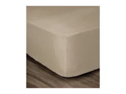LOVELY HOME Drap Housse 100% Coton 180x200x30 Cm Beige