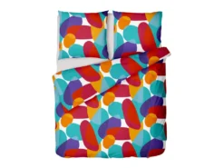 Parure De Lit En Coton 57 Fils/cm² - Housse De Couette 220 X 240 Cm + 2 Taies D'oreiller 63 X 63 Cm - Multicolore - GEOMIX