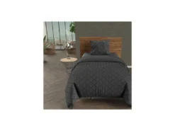 Parure Housse De Couette PAON - 140 X 200 Cm - Microfibre - Gris - SOLEIL DOCRE