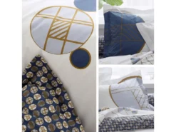 Drap Housse Imprimé 120x200 Cm Percale De Coton ROMEO Bleu Baltique Bonnet 40 Cm -Herman Miller Magasin linge de lit 21274261