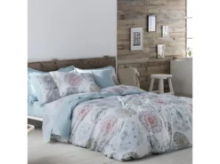 Housse De Couette 100% Coton LUNDY 155x220 Cm Vert