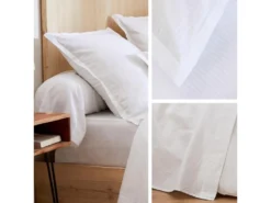 Parure De Lit 260x240 Satin De Coton GRAND HÔTEL 3 Pièces Blanc -Herman Miller Magasin linge de lit 22963661