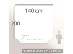 Parure De Lit 140x200 Satin De Coton GRAND HÔTEL 2 Pièces Blanc -Herman Miller Magasin linge de lit 22963759