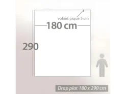 Drap Plat 180x290 Cm Satin De Coton GRAND HÔTEL Marron Sable -Herman Miller Magasin linge de lit 22964035