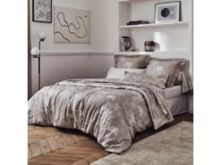 Drap Plat 180x290 Cm Satin De Coton CAYENNE Beige Ficelle