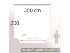 Housse De Couette 200x200 Cm Satin De Coton GRAND HÔTEL Blanc -Herman Miller Magasin linge de lit 22965917