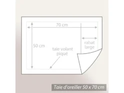 Taie D'oreiller 50x70 Cm Percale Coton LISON Gris -Herman Miller Magasin linge de lit 22966439