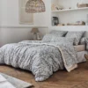 Housse De Couette 140x200 Cm Percale Coton LISON Gris