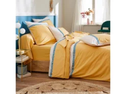 Housse De Couette 260x240 Cm Percale Coton ROMY Ambre