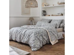 Drap Plat 240x310 Cm Percale Coton LISON Gris