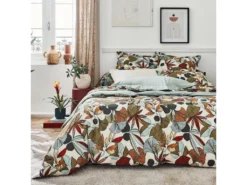 Drap Plat 180x290 Cm Percale Coton CASCADE Vert Sauge