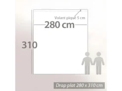 Drap Plat 280x310 Cm Percale Coton CASCADE Vert Sauge -Herman Miller Magasin linge de lit 22966811