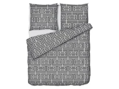 Parure De Lit En Satin 80 Fils/cm² - Housse De Couette 240 X 260 Cm + 2 Taies D'oreiller 63 X 63 Cm - Gris - BURBY