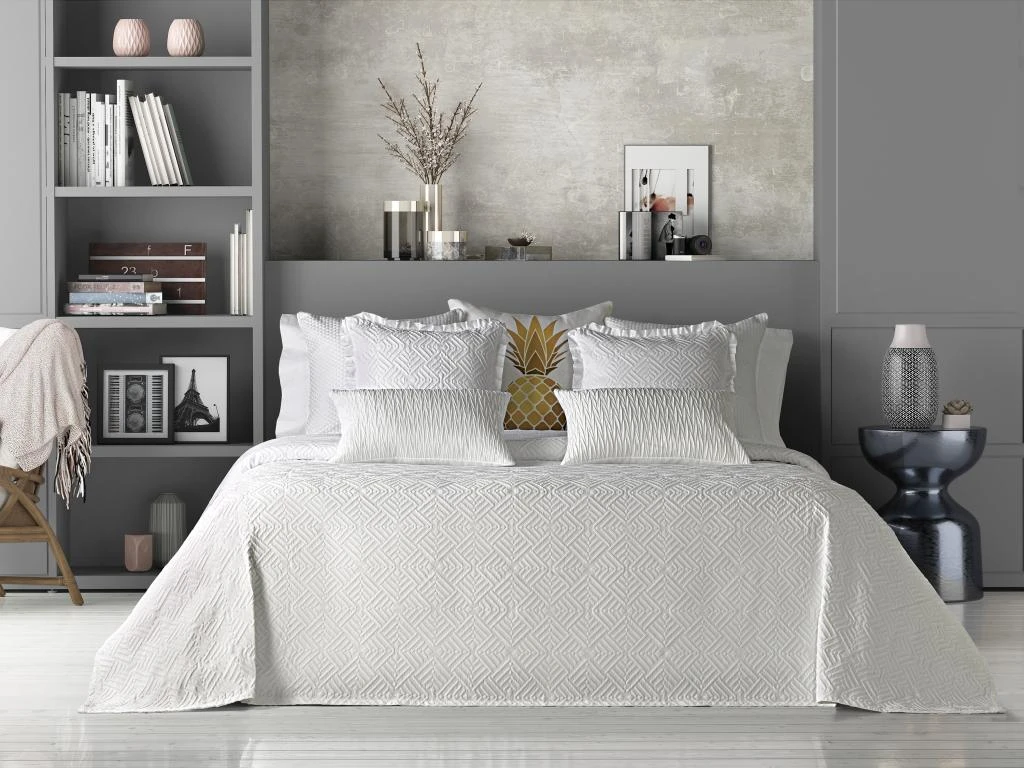 Lot De 2 Taies D'oreiller En Coton à Motifs Géométriques - 50 X 50 Cm - Blanc - IRINDA 1 Lot De 2 Taies D'oreiller En Coton à Motifs Géométriques - 50 X 50 Cm - Blanc - IRINDA