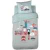 Parure De Lit 140x200 Cm Coton BRITISH MORNING Gris