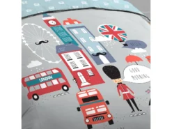 Parure De Lit 140x200 Cm Coton BRITISH MORNING Gris -Herman Miller Magasin linge de lit 8855685