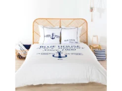 Parure De Lit 240x220 Cm Coton Issu De L'agriculture Biologique RESORT Bleu