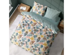 Parure De Lit 240x220 Cm Coton Issu De L'agriculture Biologique JUNGA Marron 3 Pièces