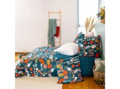 Parure De Lit 240x220 Cm Coton EROFLE Bleu 3 Pièces -Herman Miller Magasin linge de lit 8857541