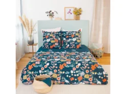 Parure De Lit 240x220 Cm Coton EROFLE Bleu 3 Pièces -Herman Miller Magasin linge de lit 8857543