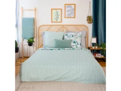 Parure De Lit 260x240 Cm Coton Bci Adouci ALISCO Bleu 3 Pièces -Herman Miller Magasin linge de lit 8857669