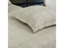 Parure De Lit 260x240 Cm Satin De Coton ODEON Marron Clair -Herman Miller Magasin linge de lit 8858049