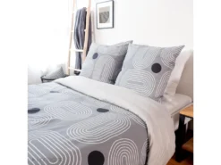 Parure De Lit 240x220 Cm Microfibre FROGGUIE Gris 3 Pièces -Herman Miller Magasin linge de lit 8858981