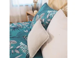 Parure De Lit 240x220 Cm Microfibre 50% Recyclée GRACE Bleu 3 Pièces -Herman Miller Magasin linge de lit 8859825