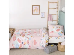 Parure De Lit 140x200 Cm Coton CLARA Rose Poudré -Herman Miller Magasin linge de lit 8860265