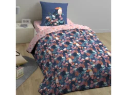 Parure De Lit 140x200 Cm Coton Issu De L'agriculture Biologique TROPIE Bleu -Herman Miller Magasin linge de lit 8860335